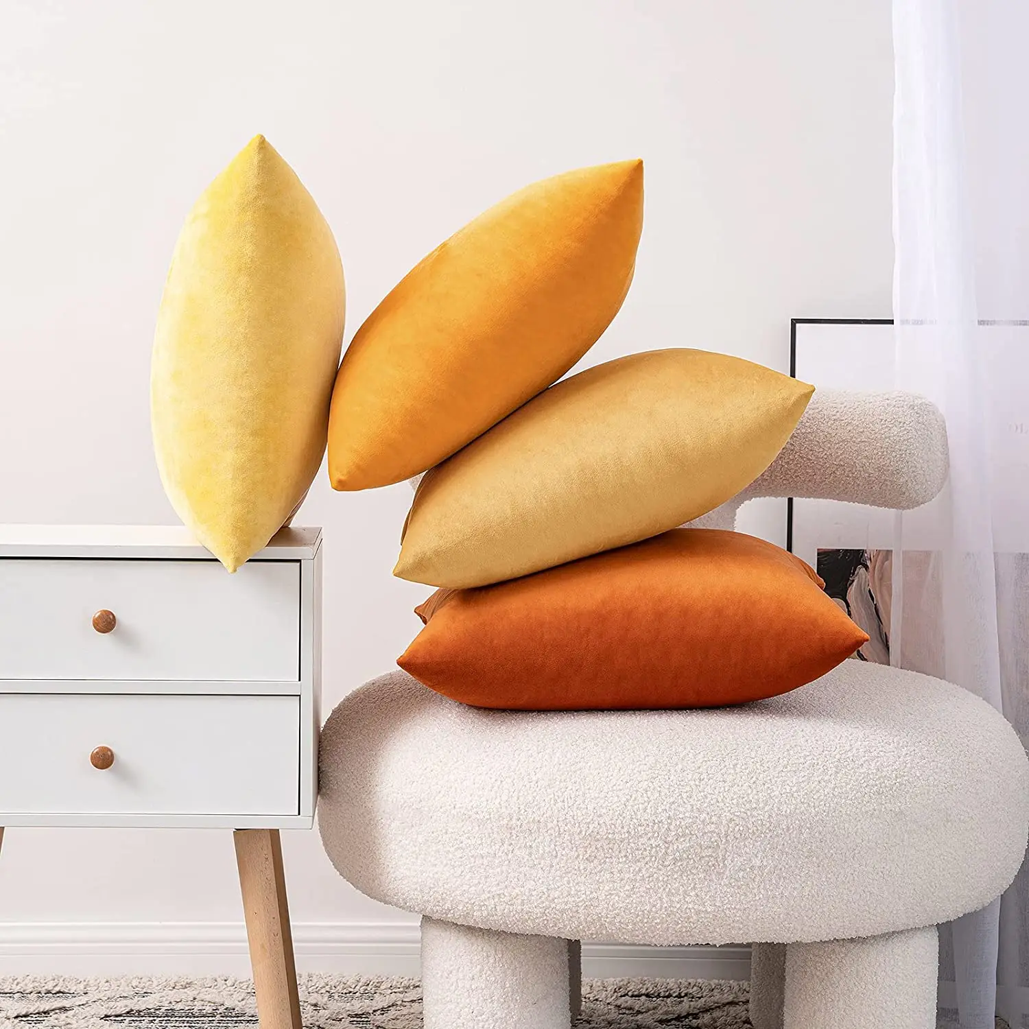 High quality Soft Solid Square Cozy Modern Home sofa decorative pillow case covers velvet pillowcase