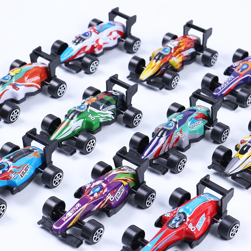Мультяшная железная оболочка F1 гоночная машина детские игрушки оттягивающие автомобиль подарок для детского сада полноприводный автомобиль.