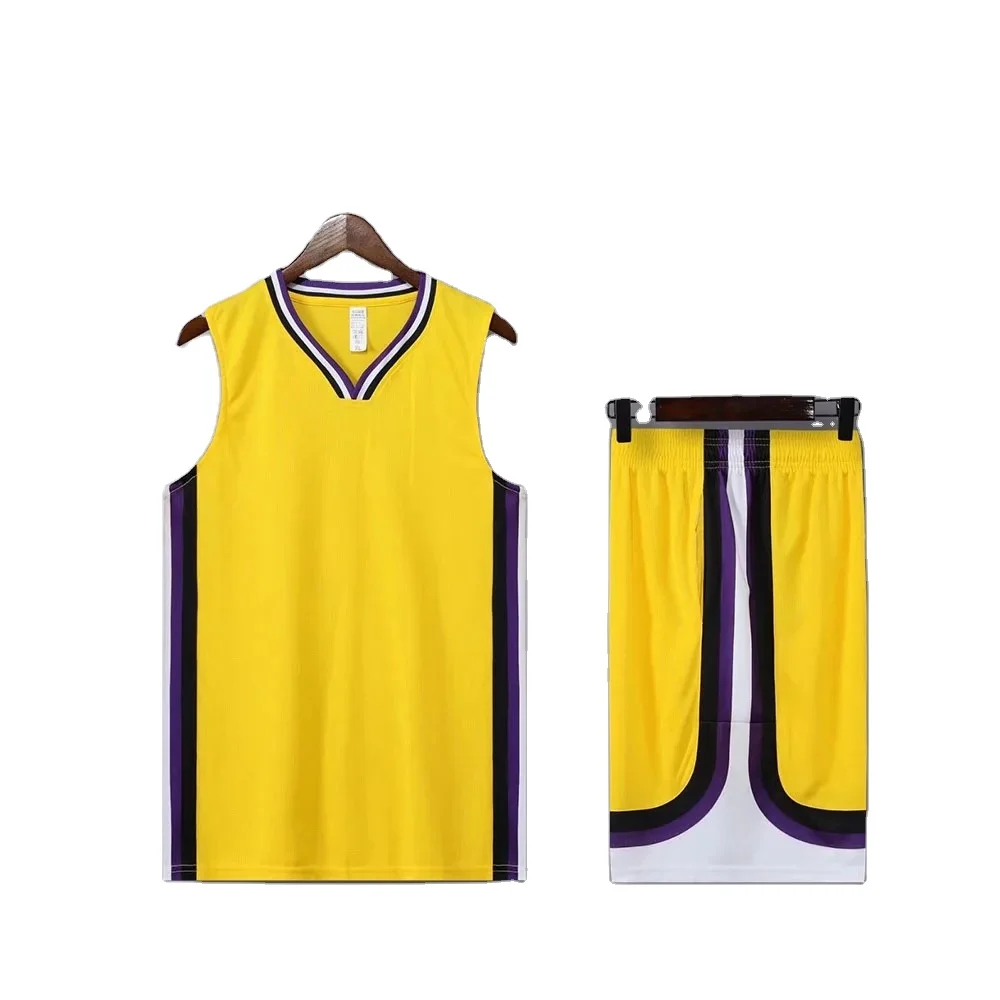 Trendy Basketball Jersey and Shorts Set for Men Boy Kids Quick-dry Team Professional Basketball Uniforms Wear Plus Size