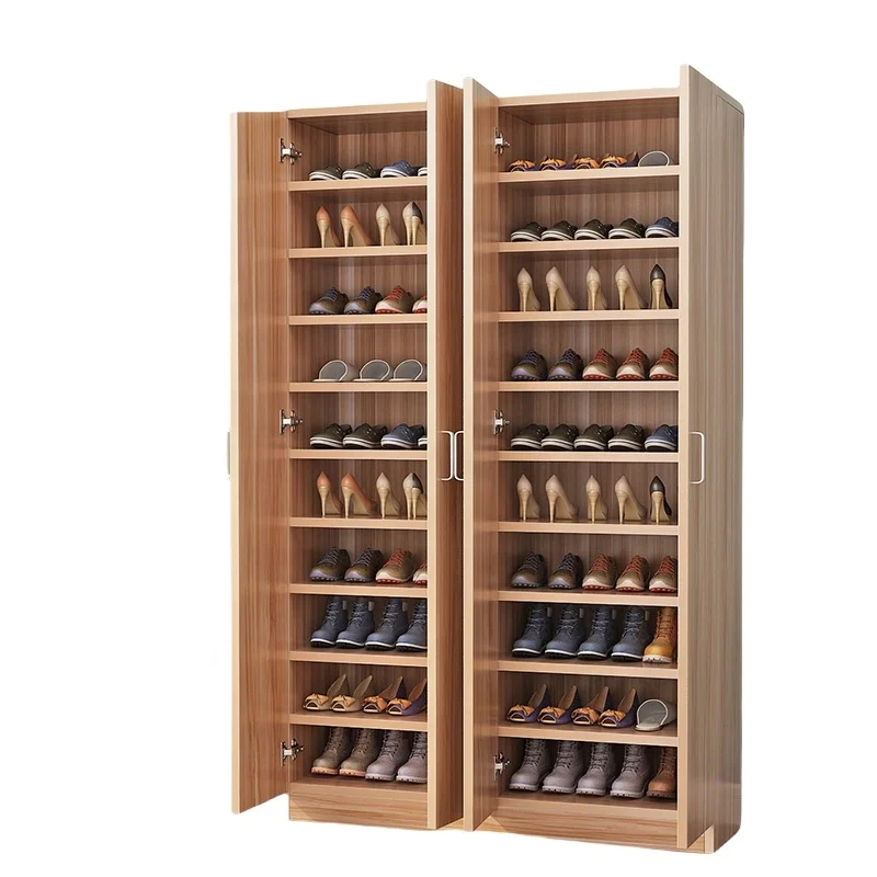 Multi-storied wooden shoe rack cabinets Modern wooden shoe rack entryway