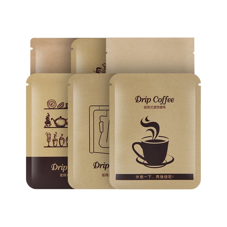 Custom LOGO Printing Small Plastic Paper Mylar Doypack 3side seal Stand Up Pouches Coffee Packaging Bags with tear north