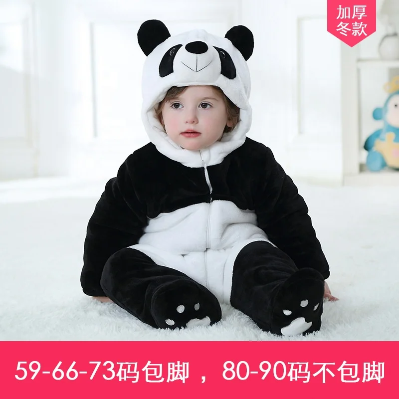 Wholesale thicken flannel tiger kigurumi costume baby clothes kids animal kigurumi winter warm longsleeve baby rompers jumpsuit