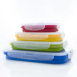 Hot selling wholesale 500ml 800ml 1200ml collapsible silicone lunch box logo silicone container
