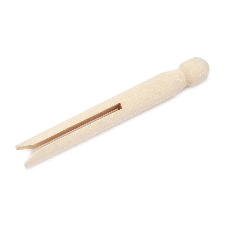 Natural Birch Wood Clothes Pegs Traditional Wood Doll Pegs For DIY Crafts