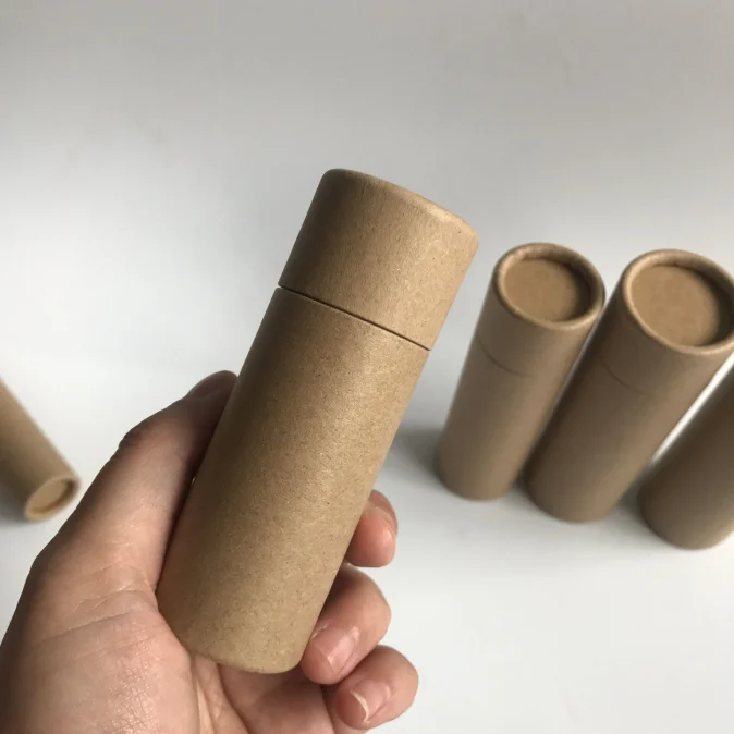 Eco-friendly Natural  kraftpaper  Cardboard lip balm  push up  deodorant 15g/30g/45g/60g container