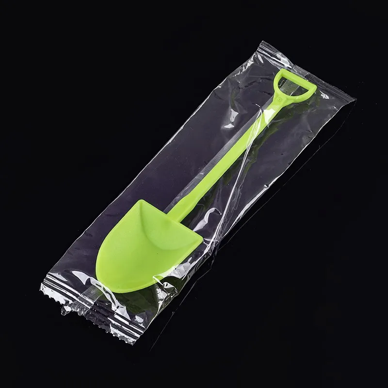 NEWELL Small Disposable Colorful Plastic Shovel Fork Spoon 100pcs/pack 12cm For Ice Cream Dessert Cake