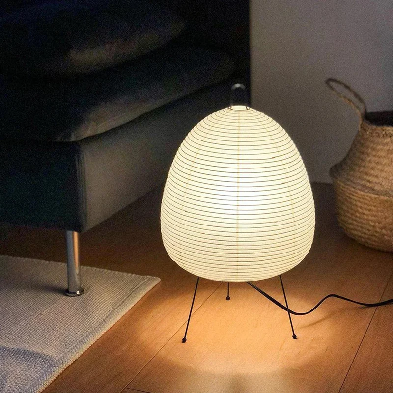 Art Creative Decor Decorative Objects Figurines Japanese Rice Paper Lantern Led Table Lamp