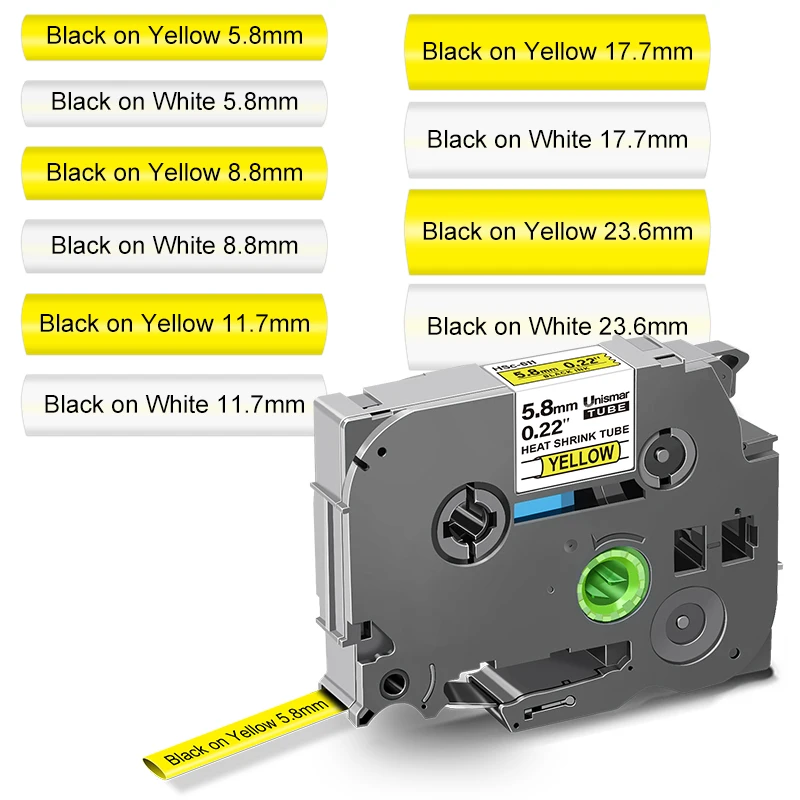 HSe-611 термоусадочные трубки ленты 6 мм * 1,5 м черный на желтом совместимы с P-touch принтеры этикеток