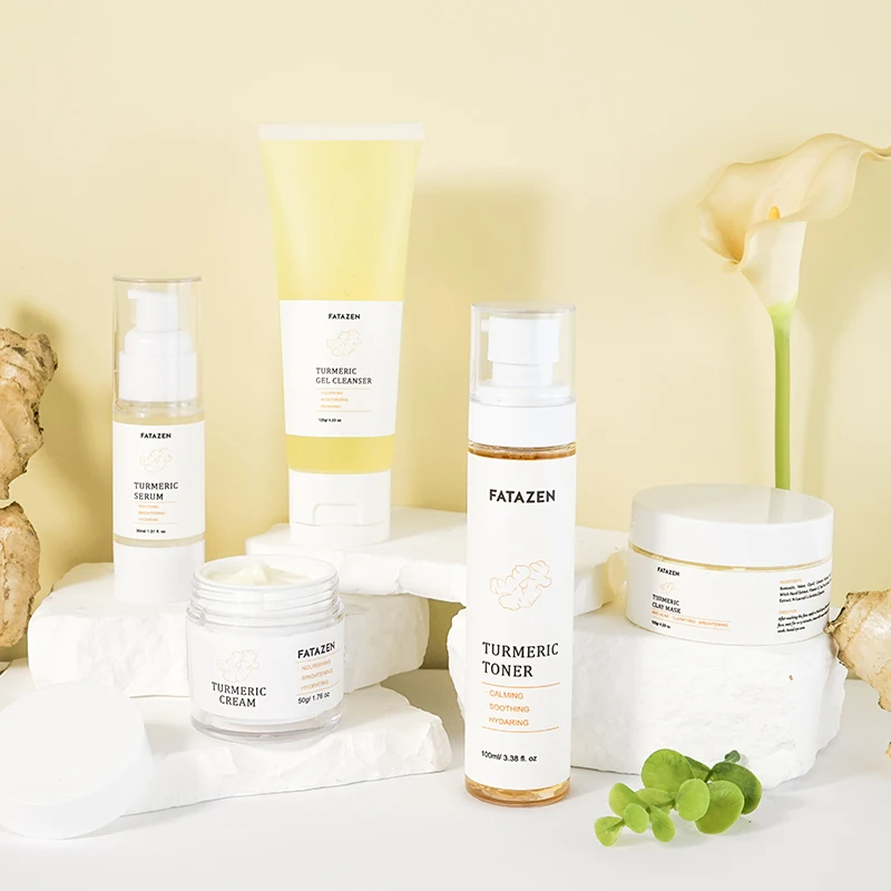 Customized Private Label Natural Face Repair Skincare Beauty Products For Women Hydrating Turmeric Skin Care Set