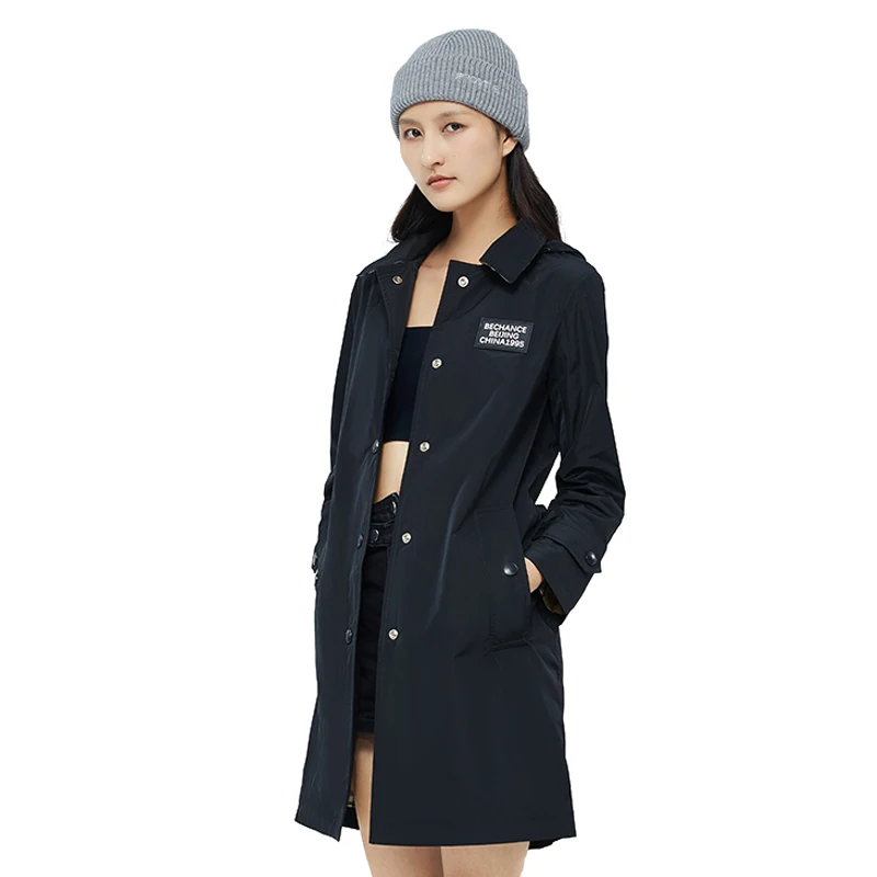 Factory direct Windbreaker Mid Length Fit Ladies Coat Double Breasted Women Long Trench Coat