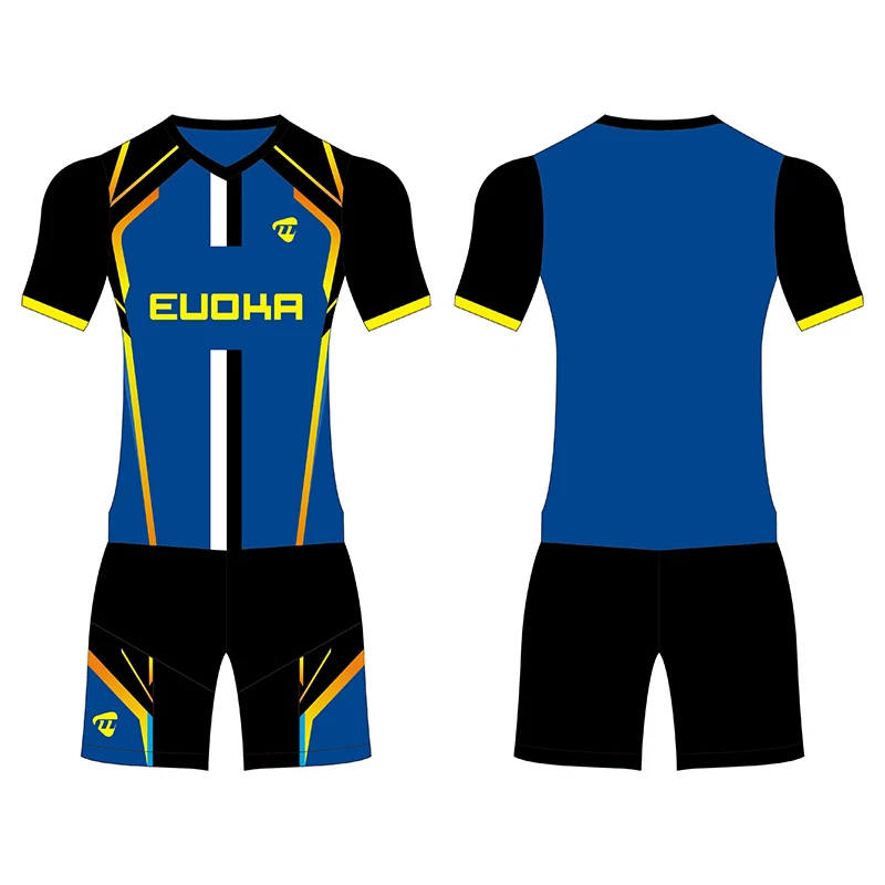 High Quality Full Set Football Jersey Quick Dry Sublimated Fabric Soccer Wear Professional  Soccer Uniform