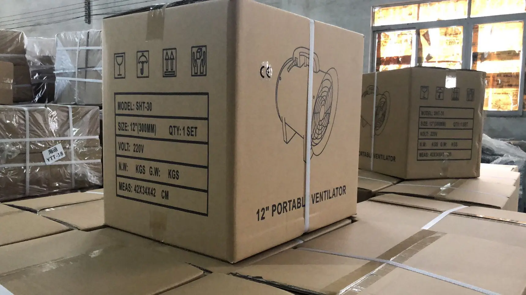 12 дюймов портативный 110V/220V осевой вентилятор передвижной промышленный вытяжной вентиляция воздуховод