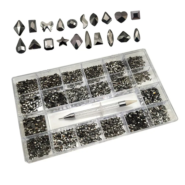 Glass Nail Art Decoration Flatback Crystal Nail Rhinestone Glitters Fancy Shape 3D Rhinestones Nail Art