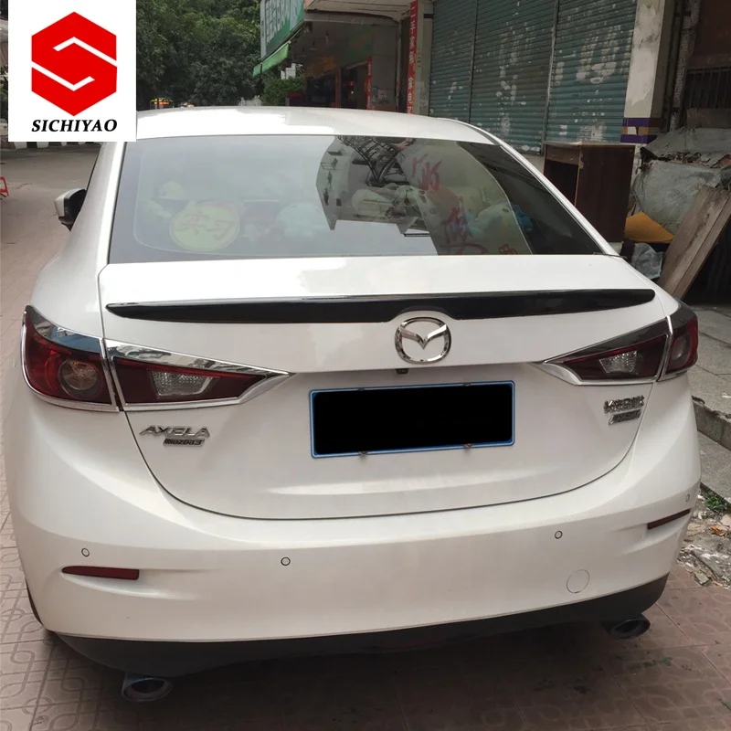 For MAZDA 3 lip spoiler 2014-2018 MAZDA AXELA lip spoiler  ABS plastic Material Car Rear Wing Color Rear Spoiler