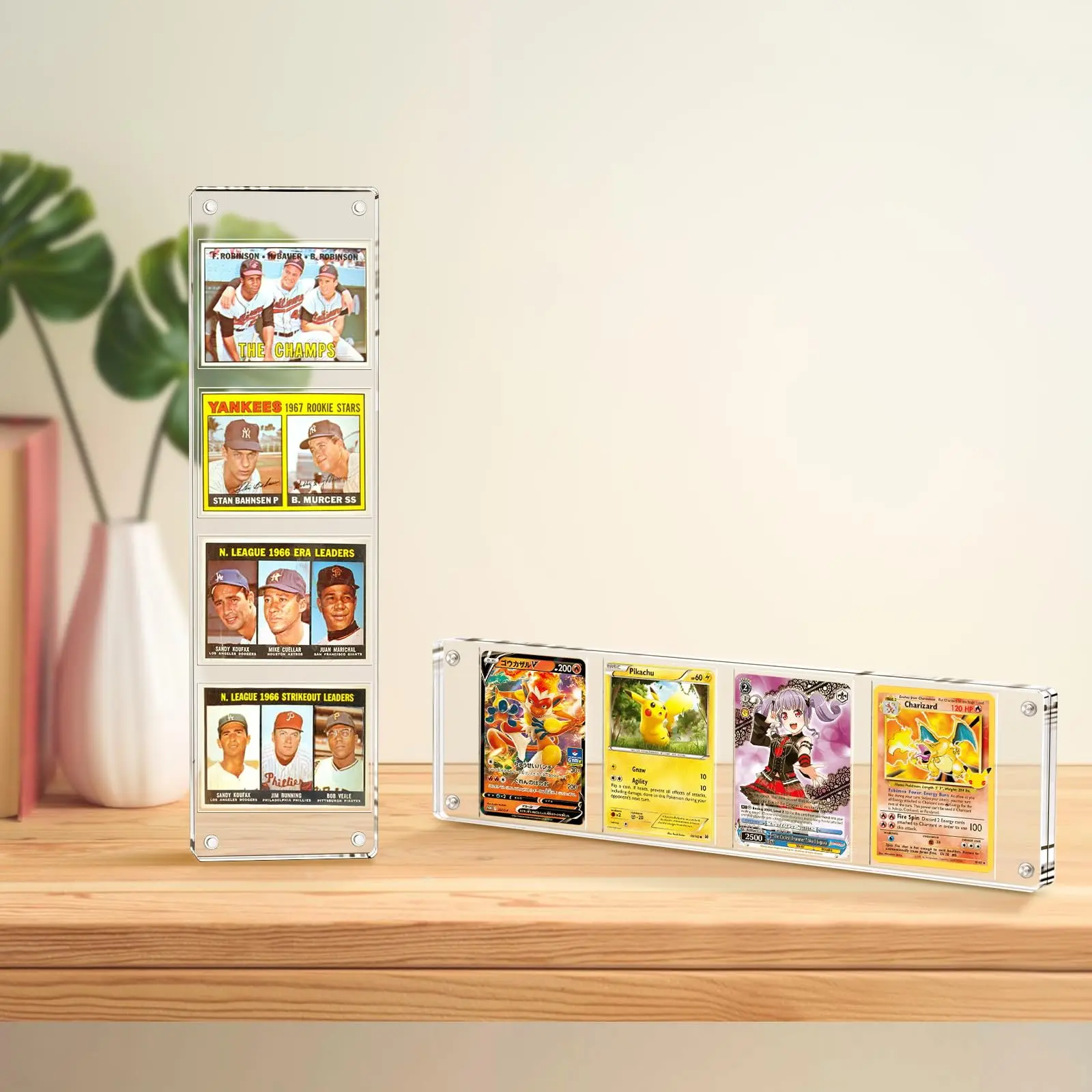 TCG pokemon Sports Trading Card Desktop Display Acrylic Display Frame for 4 Standard Cards