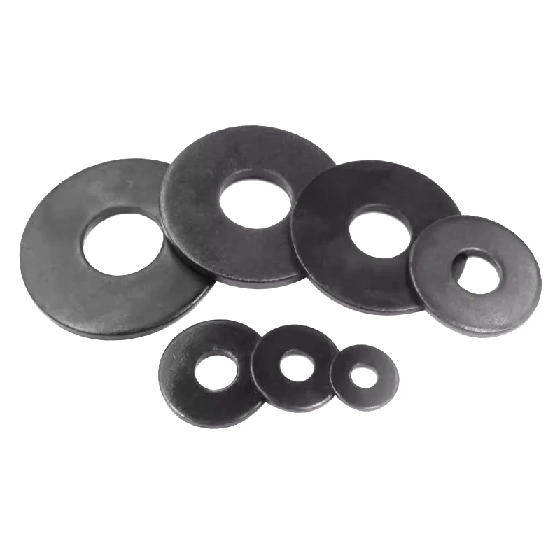 Black Grade 8 Metal Flat Washer, Meson Huasi Thickened Flat Washer M3M4M5M6M8M10M12M16-M30