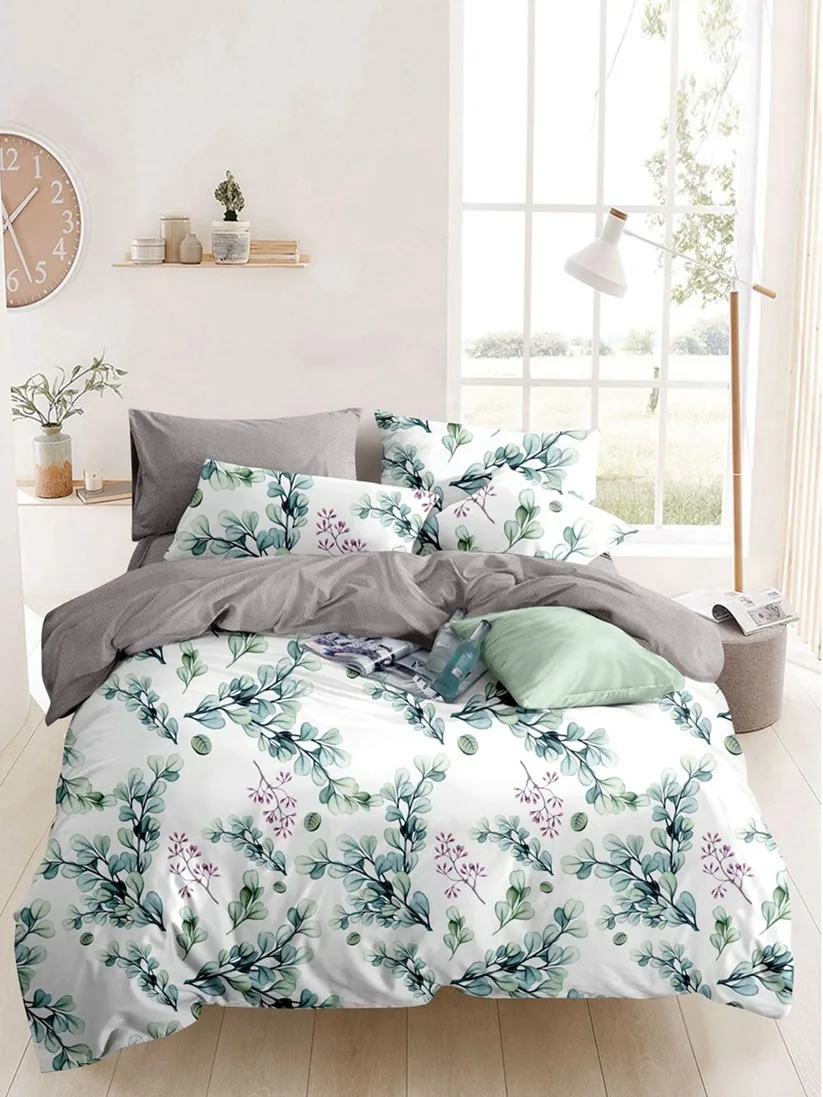 Wholesale new arrival grey floral Modern Style 100% polyester microfiber brushed  & Printed woven fabrics in rolls or bales