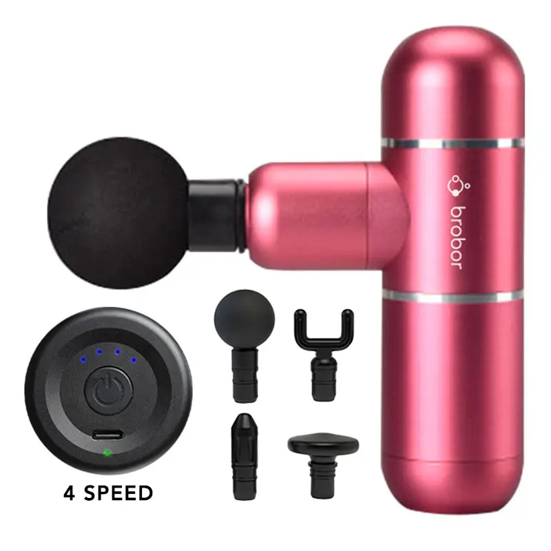 Brobor New Protable Handheld Deep Tssue Vibration Cell Phone Sized Mini Massage Gun
