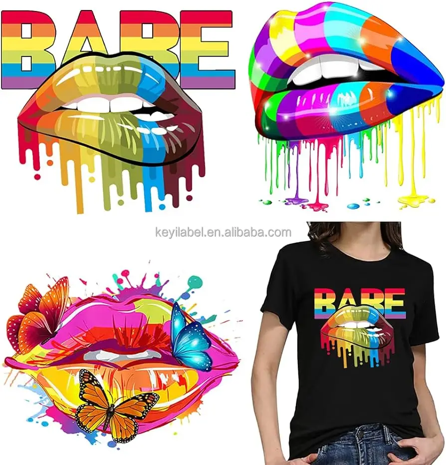 KYW Custom Printed Stickers Heat Transfer  Embroidered logo for Garment Cotton Fabric Pvc logo Transfer Sticker