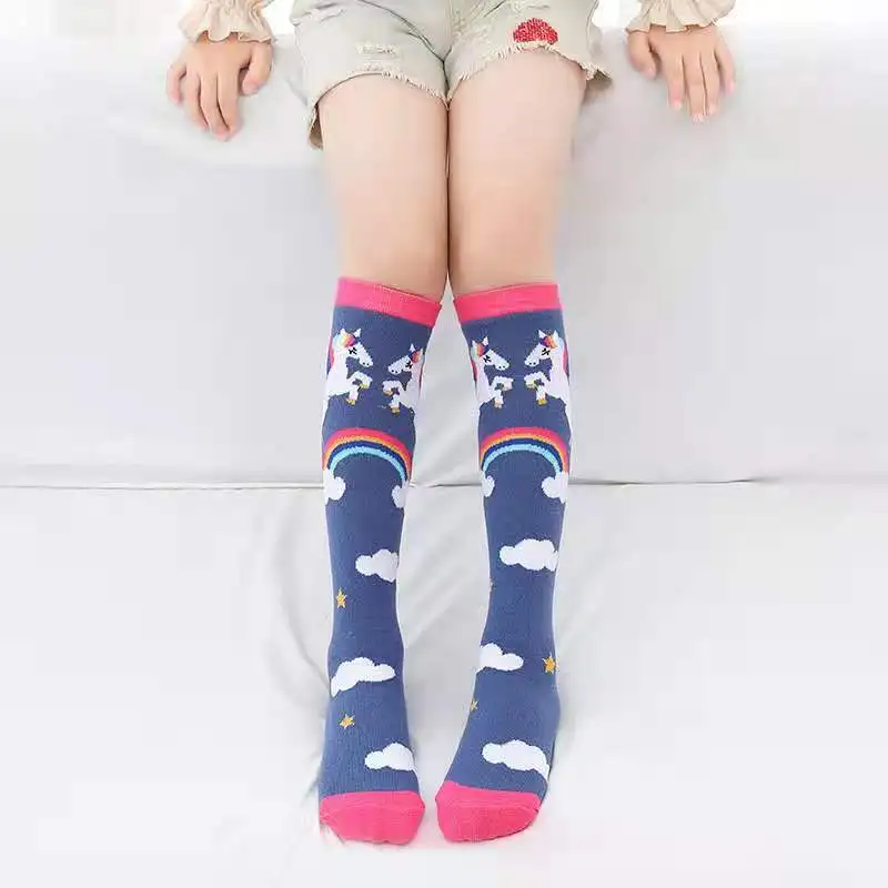 Girls Knee High Socks Cute unicorn Animal Pattern Novelty