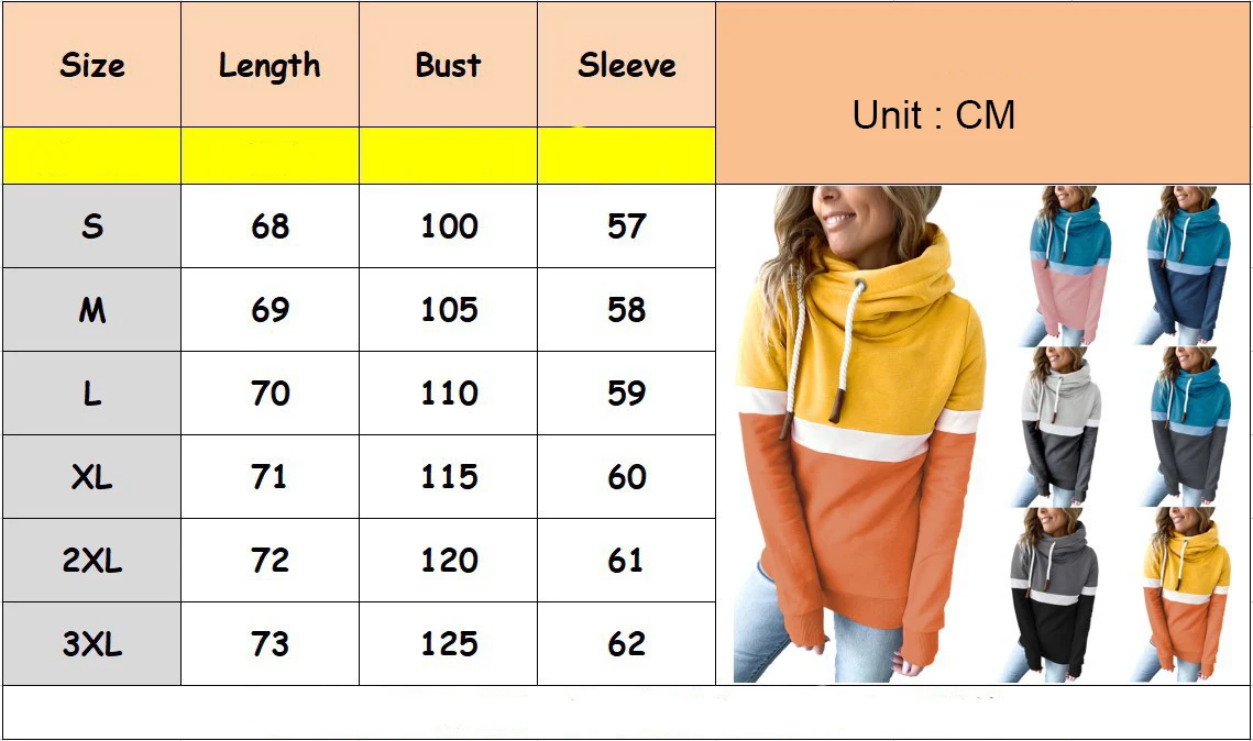 Tri Color Blend Mix Colour Hoodie Para Mujer Cowl Neck Hoodie Plus Size Drawcord End Hoodies And Sweat Shirts For Women