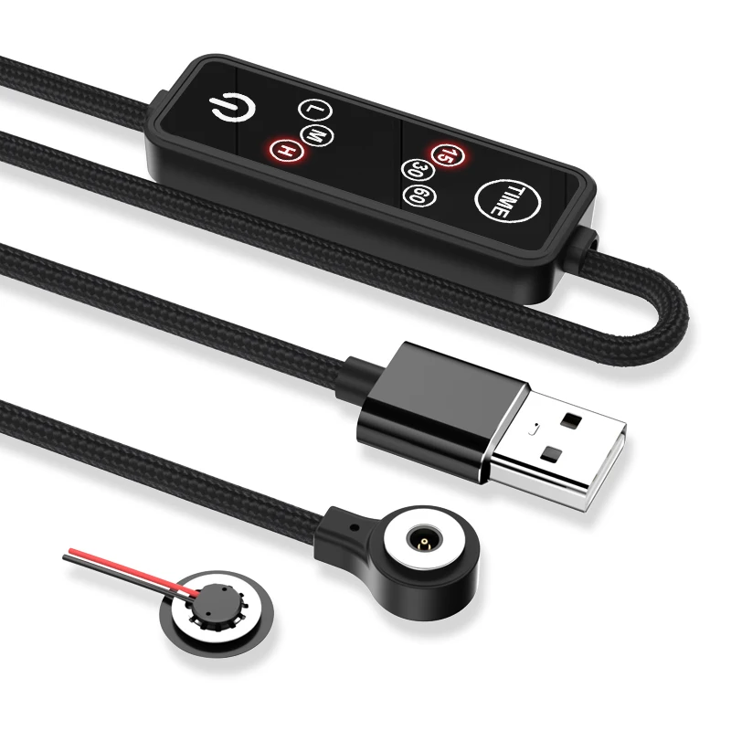 
2 Pogo Pin Magnetic Pogo Pin Connector Charger Power Heating Usb Cable With Controller,Round Male And Female Magnetic Connector 