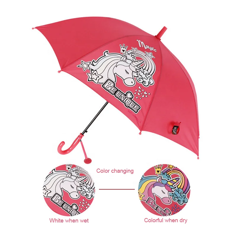 RST cartoon unicorn printed colorful small children umbrellas for school students half-auto kids umbrellas for christmas gifts