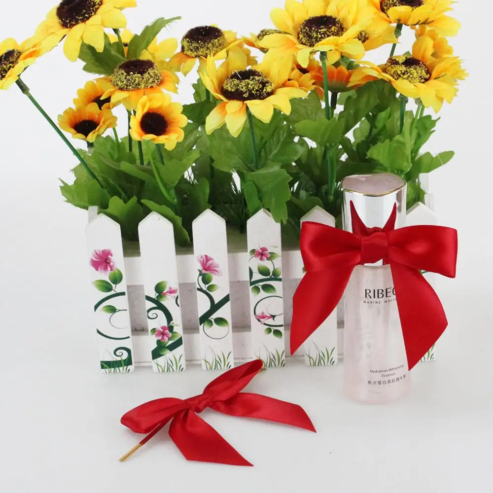 Colourful Ribbon Bows Decoration/pre Tied Bow Gift Bow with Wire Twist Tie/pretied Twist Tied Candy Satin Christmas