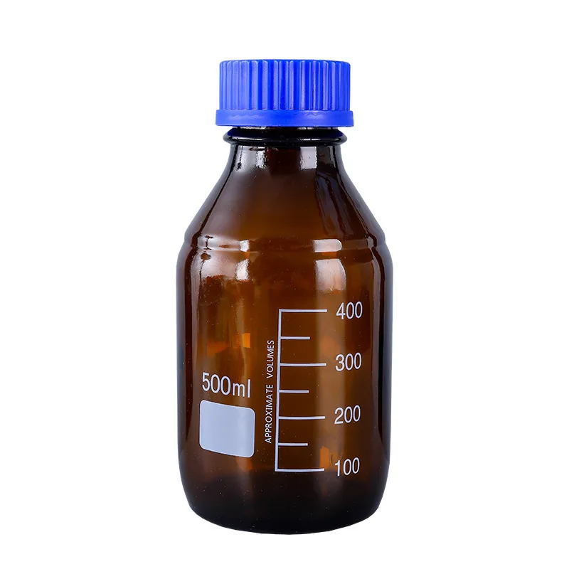 100ml Laboratory Graduated amber glass bottle 250ml 500ml Glass Reagent Bottle With Scale