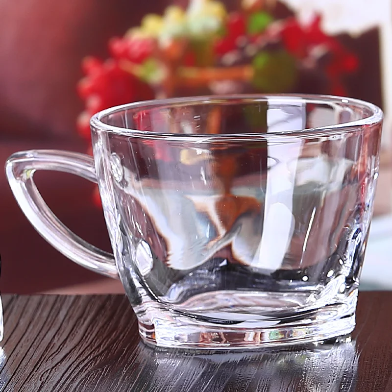 Green Apple DELI 210ml7.1oz Simple Modern Elegant Transparent Tea Mug Clear Big Mouth Glass Milk Coffee Cups