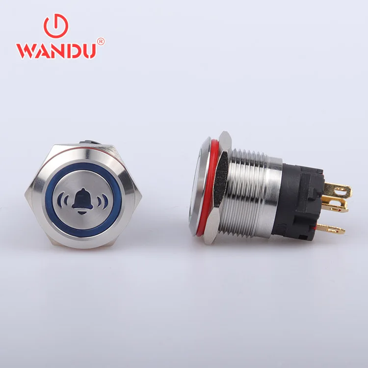 WD19A 19mm 7pin 5pin Car horn Doorbell button switch