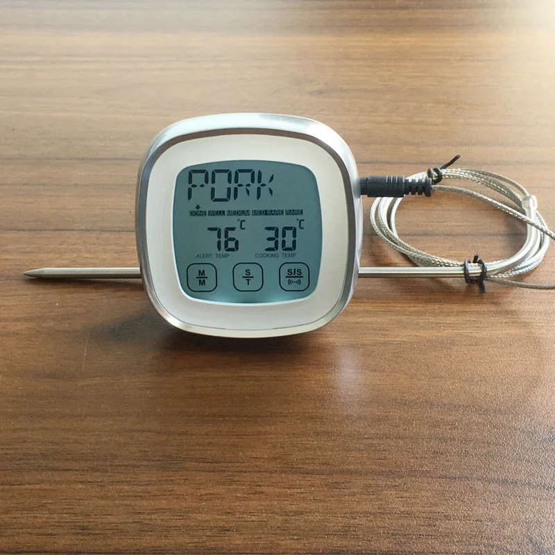 DD1071  Waterproof Touch Screen Kitchen Baking Food Thermometer Meat Timer Food Cooking Magnet Alarm Timers BBQ Thermometer