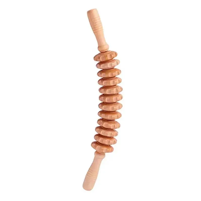 3 pcs Wooden facial rolling tendon stick wooden scraping massage cup head massager V-face slimming face massage