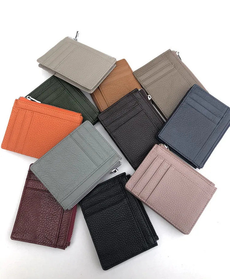 Factory Hot Sale Card Holders Multifunctional Eco-Friendly ID Card Holders Wallet Genuine Leather Coin Purse Card Holder