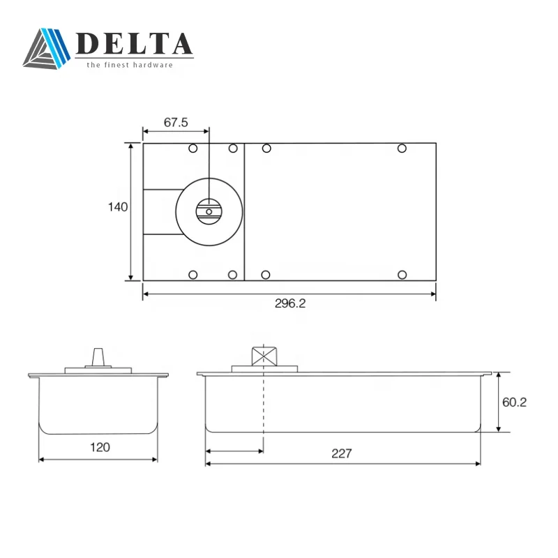 Delta supply two speed variable adjustable floor closer door control glass Hardware Wholesale