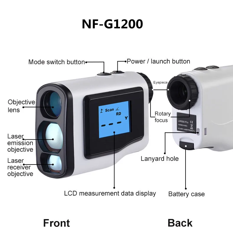 NOYAFA 1200m golf laser rangefinders binoculars hunting laser distance meter with digital dual display