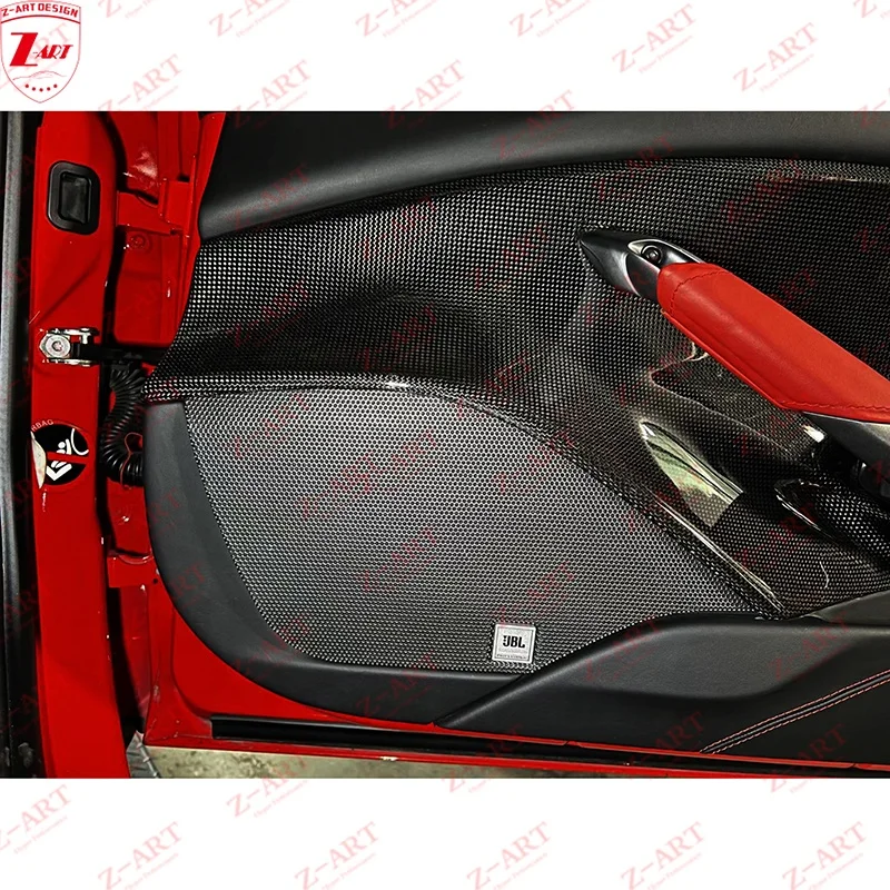 Z-ART 488 Dry Carbon Fiber Door Trim for Ferrari 488 Dry Carbon Fiber Door Panel for Ferrari 488 GTB 2015-2020