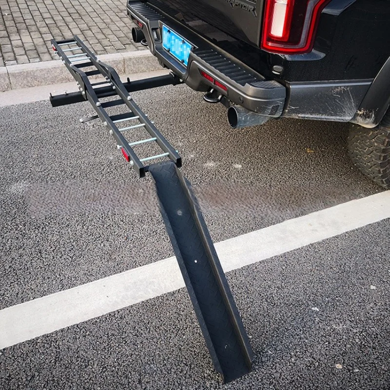 500LBS Steel Motorcycle Scooter Dirt Bike Carrier Hauler Anti Tilt Hitch Mount Rack Ramp with 2' Receiver Trailer Hitch Pin Car
