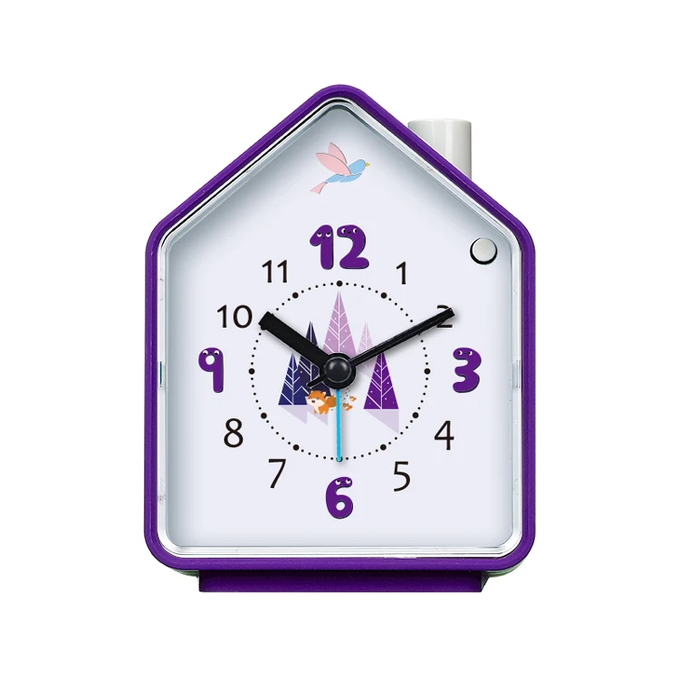 
Factory provide triangle children globe loudy night light table snooze mechanical bird sound colorful alarm clock 