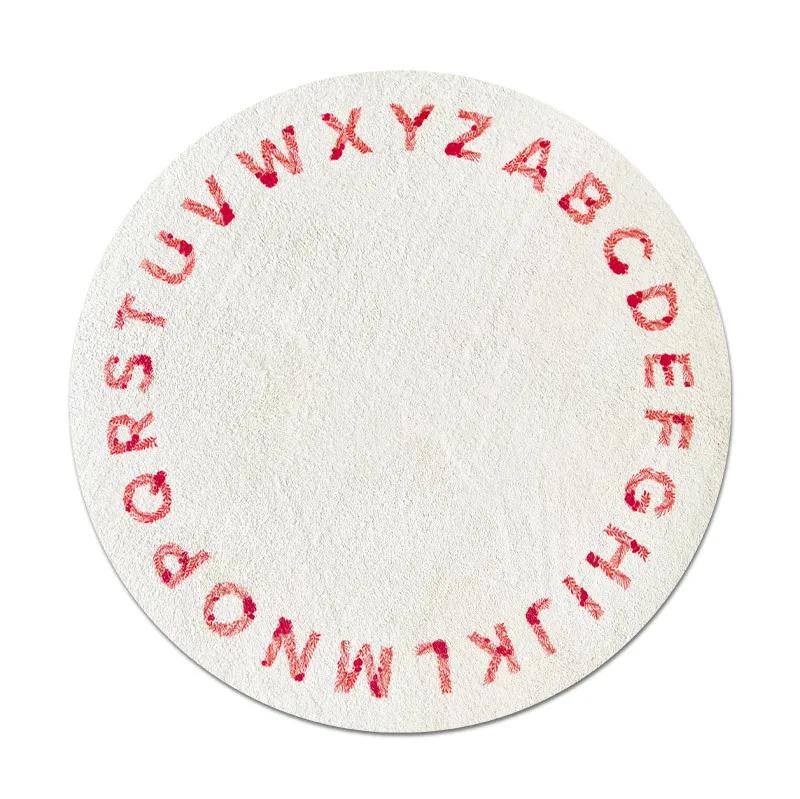 New design round Alphabet non-slip mat rugs home decorative decoration carpet for baby child kid bedroom