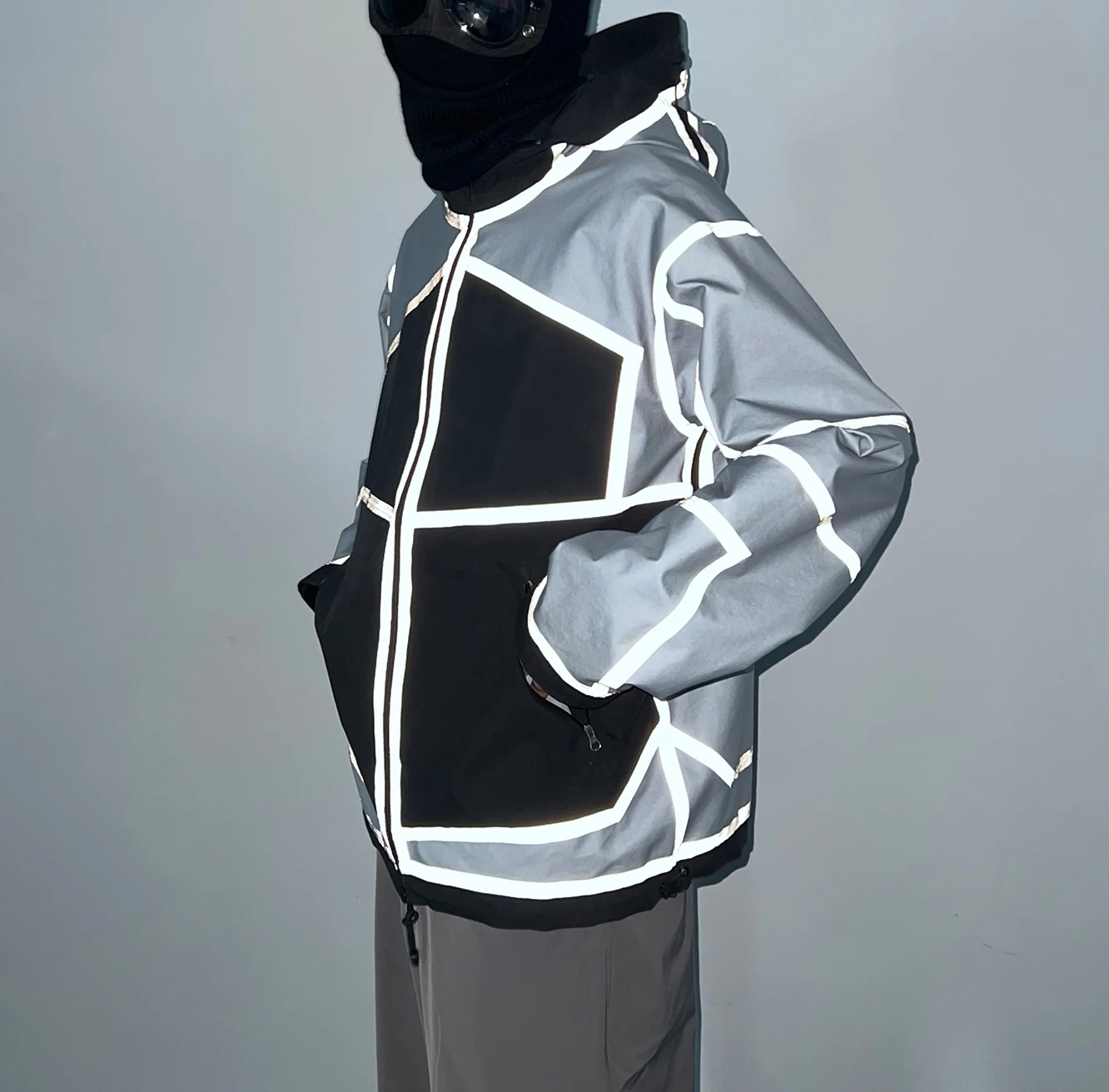 Men Custom Jackets Coats Clothing Manufacturer Outdoor Waterproof Anorak Zip Up Safari Windbreaker Reversible Reflective Jacket