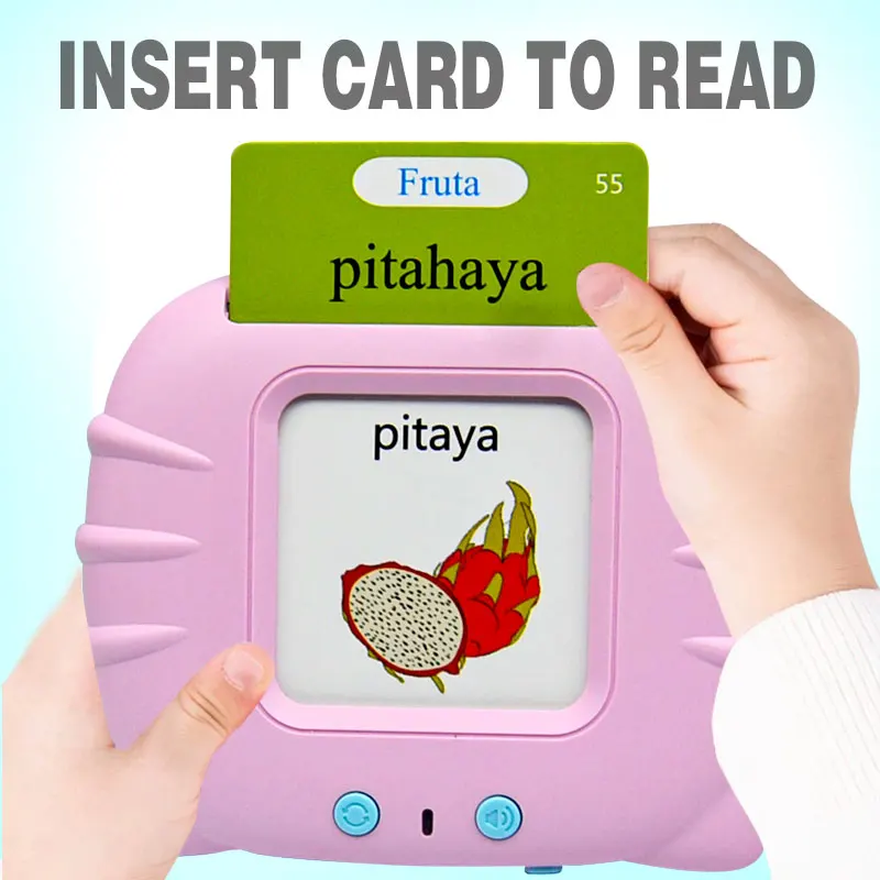 Preschool Interactive Device Memory Games Reading Flash Cards Plug Reader Spanish Early Education Machine Kids Gifts
