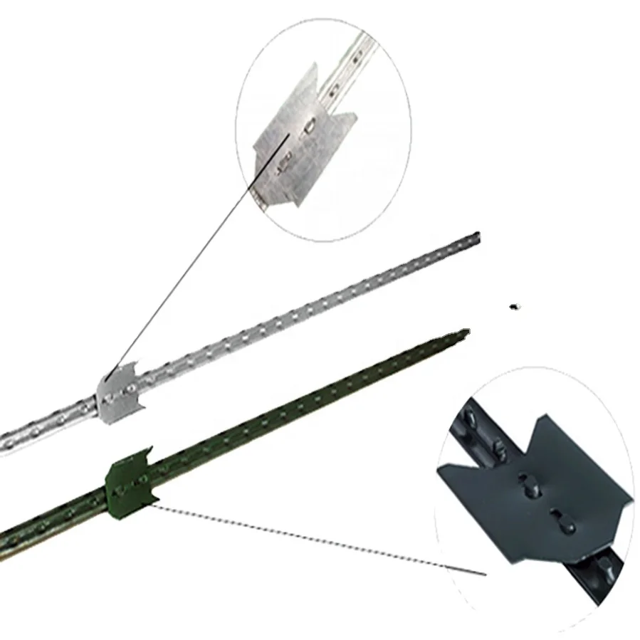 Best Quality American Steel Studded Green Painted metal T Metal Fence post for farm