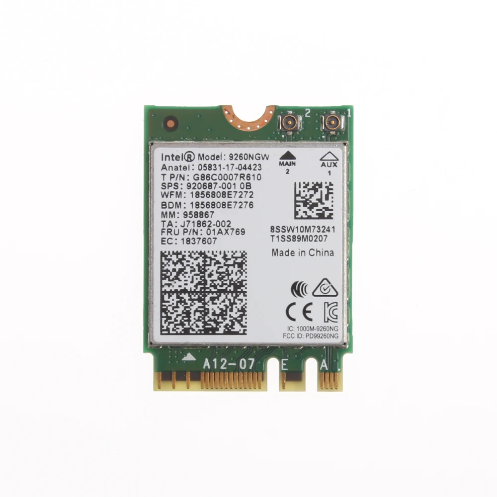  Двухдиапазонный беспроводной-AC 9260 NGFF 1730 Мбит/с WiFi + Bluetooth 5 0 802.11ac для Intel Wireless-AC 9260.NGWG.NV 1 73 Гбит/с