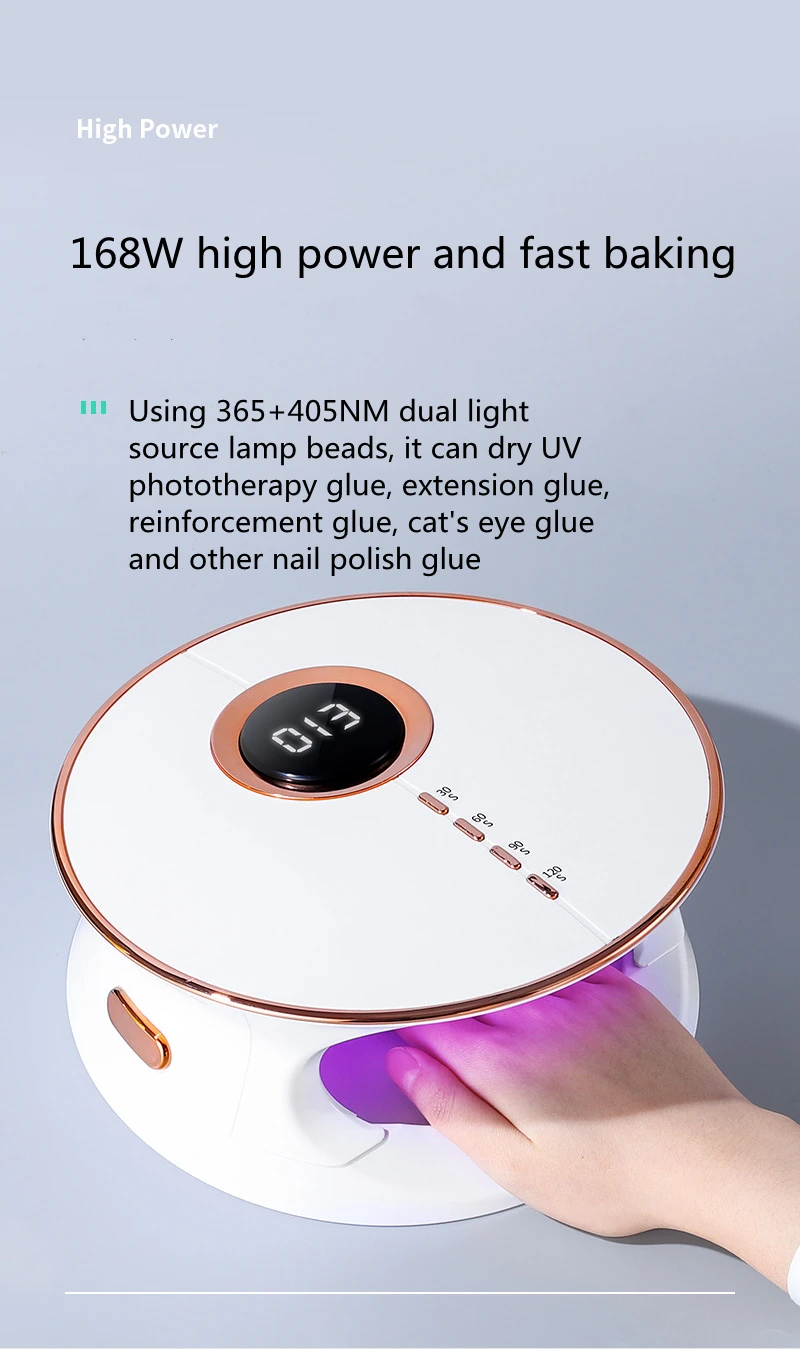 Nail Equipment professional nail dryer led light  uv lamp 168W nail dryer mini lamp