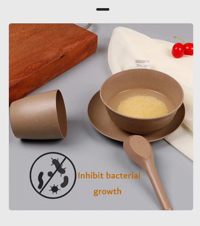 Environmental Protection Rice Husk Tableware DisposableTableware Biodegradable  Tableware Sets