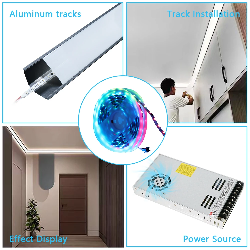 Programmable Addressable Indoor Bedroom For Decoration Lighting 3000K 4000K 6500K 12V 24V Smd5050 Rgbic Flexible Led Strip Light