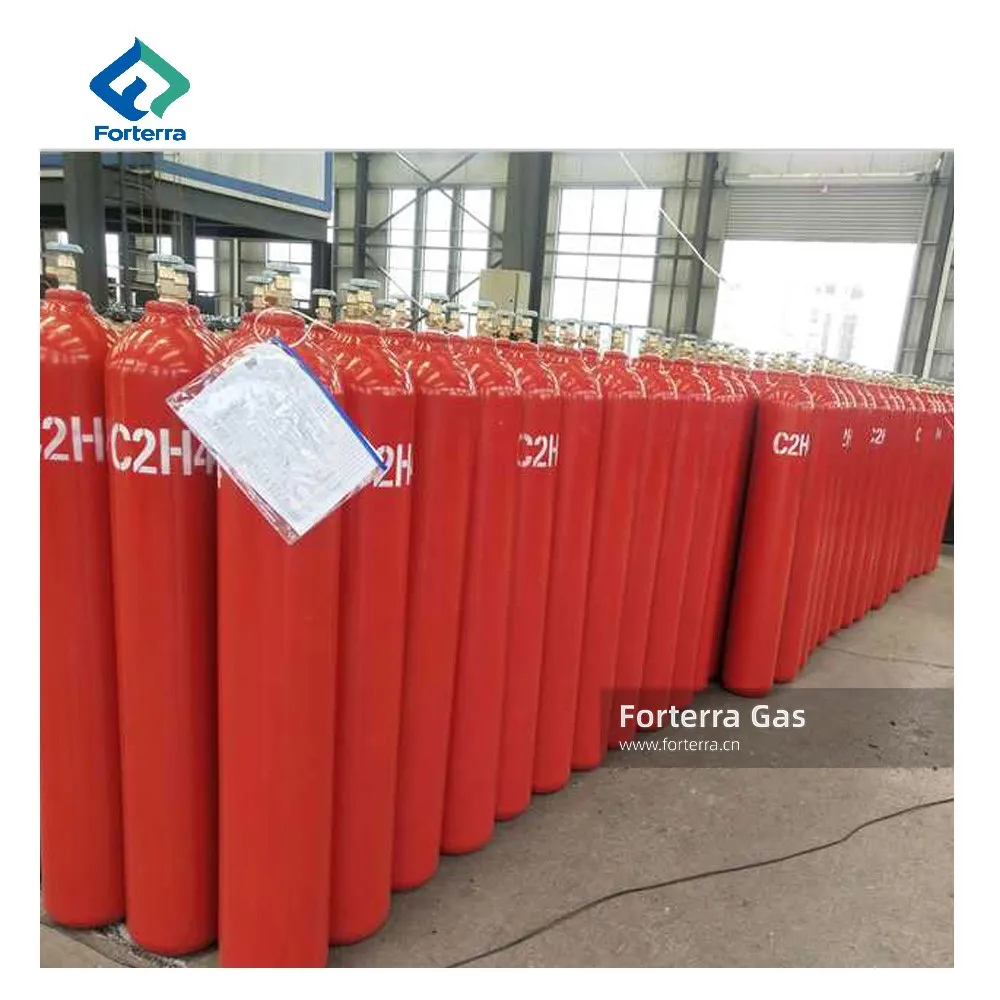 Factory Price High Purity 99.5% Ethylene Gas Tank 40L 47L 50L Liquid C2H4 Ethylene Gas for Fruit Ripening