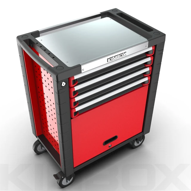 Ningbo Kinbox 4 Drawer Stainless Steel Worktop Trolley Case Tool Set for Car Workshop