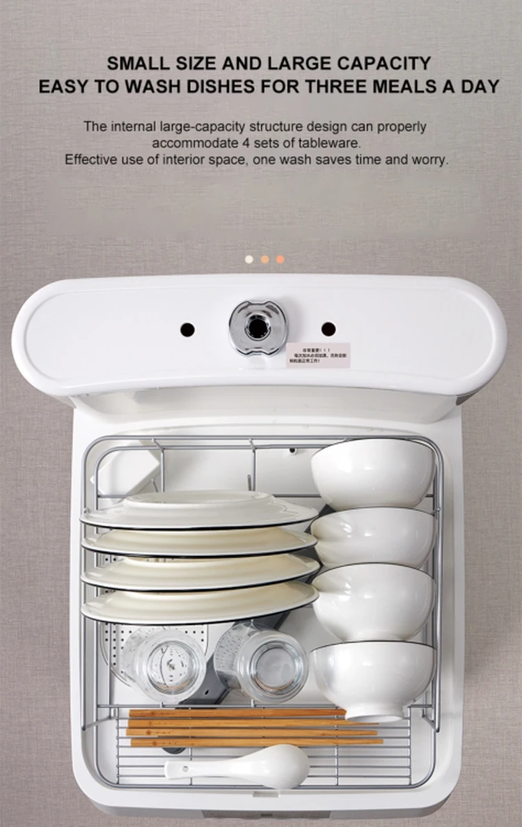 No Installation Electric Transparent Mini Small Automatic Table Counter Hotel Dishwasher